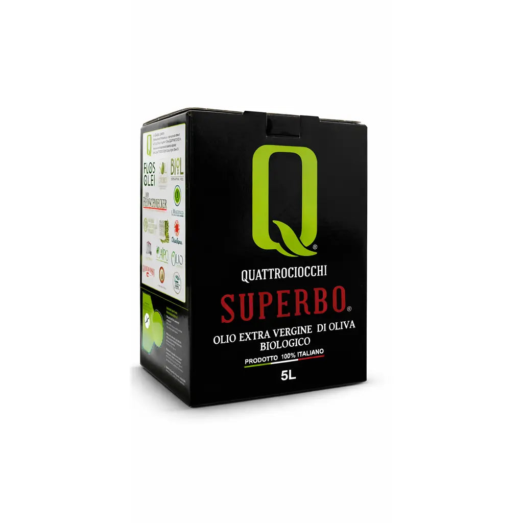 Quattrociocchi Superbo - Olivenöl nativ extra aus kontrolliertem Anbau | 500ml + 1000ml + 5000ml